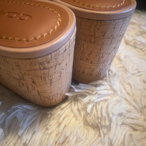 Wedge Sandals tan pale blush crisscross leather - Picture 9 of 11